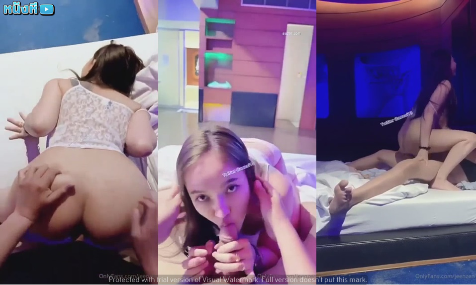 คลิปหลุด Onlyfans น้องส้ม jeenzen สาวไทยหุ่นดีนมใหญ่ เปิดห้องเย็ดกับหนุ่มเป็นงาน ใส่ชุดเซ็กซี่มาโม๊กกระดอให้แข็ง ขึ้นขย่มกระเด้าหีลีลาเด็ด จับแอ่นหีเย็ดด๊อกกี้ซอยรัวๆ ก่อนจับยกขาเด้ายิกๆ ปล่อยน้ำแตกเต็มท้อง
